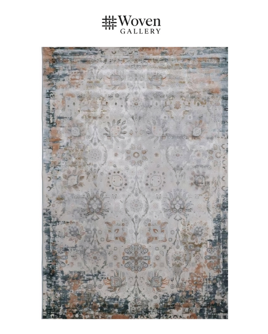 CERULEAN/RUST CARPET - WOVEN GALLERY