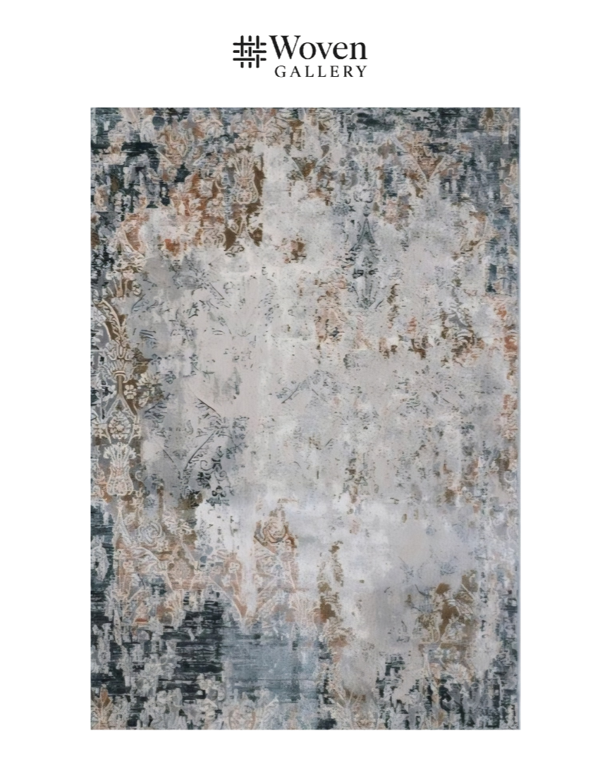 CERULEAN BLUE/GREY CARPET - WOVEN GALLERY